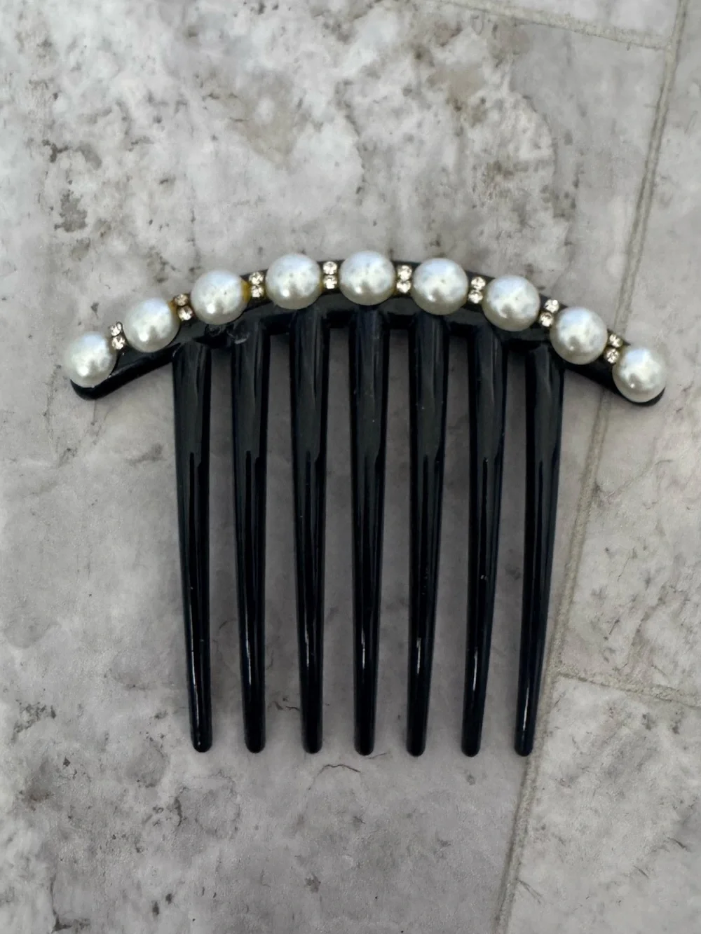 Pearl and Floral Hair Clip Set - Ivory and Black